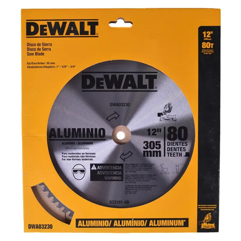 Dewalt 12" (305 mm) Miter Saw Blade for Aluminum DWA03230