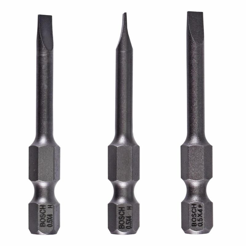 Bosch 1/4" Extra Hard Slotted Tip Set 0.5x4.0mm (3 Pieces)