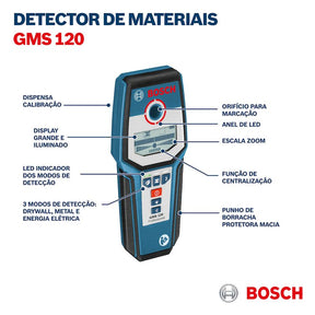 120mm Depth Material Detector GMS 120 Bosch