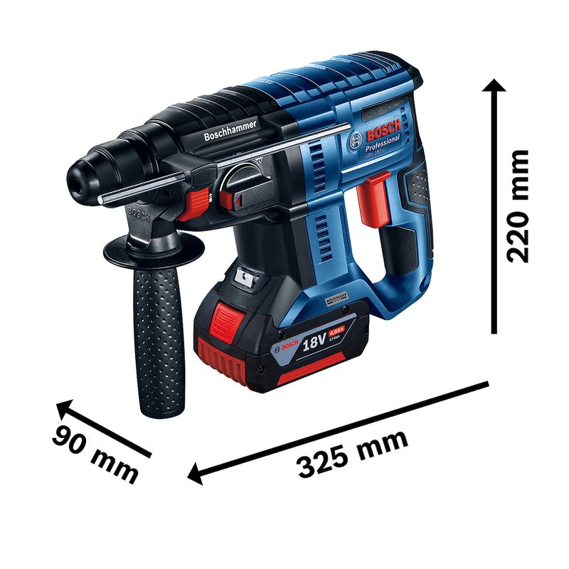 Bosch GBH 180-LI Brushless 18V Breaker Hammer with 2 Batteries and Case