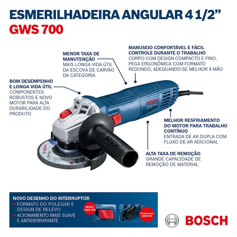 Bosch Angle Grinder GWS700 4.1/2" 710W