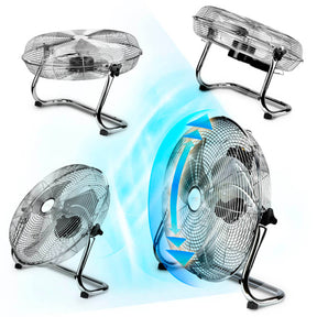 Homely Fresh 1000 Floor Fan – Metallic Air, Adjustable Tilt, 100W, Gridinlux