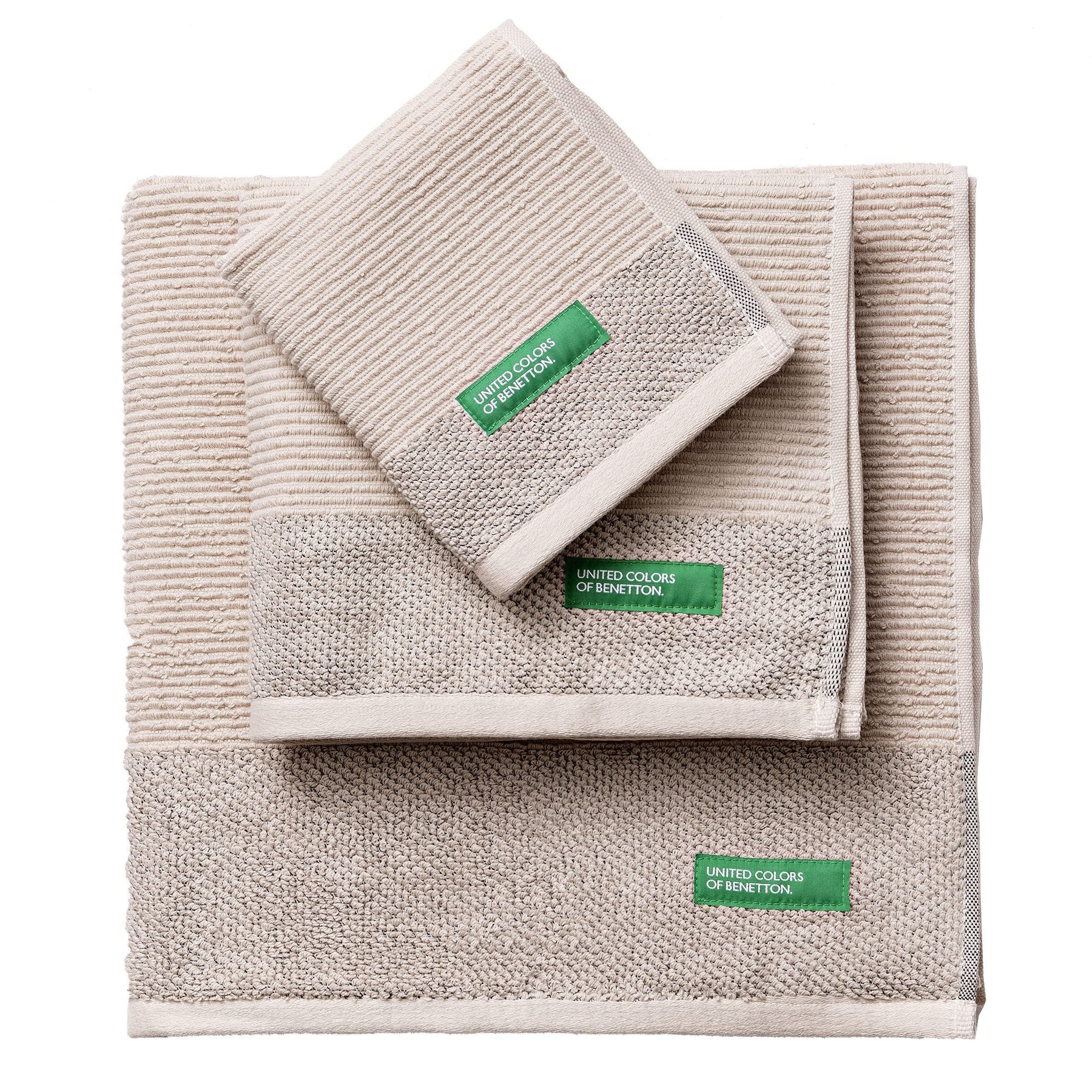 Set of 3 Benetton Cotton Towels 450GSM: Hand Towel, Face Towel, and Bath Towel. Ultra Soft, Absorbent, and Durable