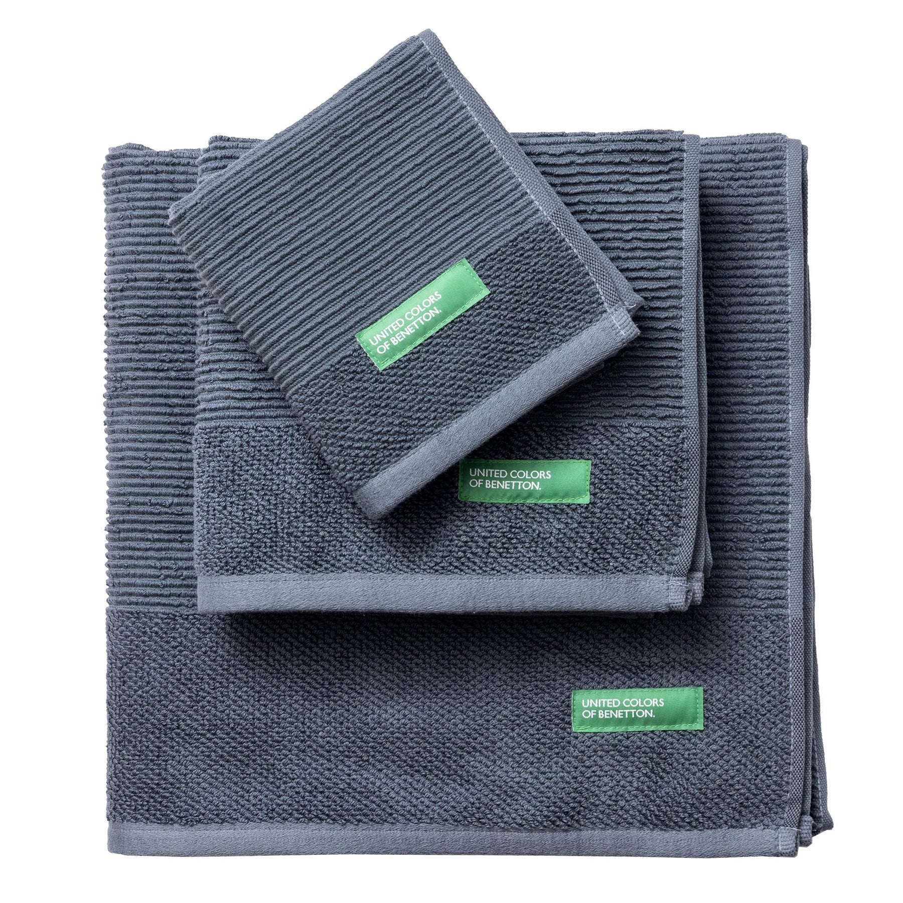 Set of 3 Benetton Cotton Towels 450GSM: Hand Towel, Face Towel, and Bath Towel. Ultra Soft, Absorbent, and Durable