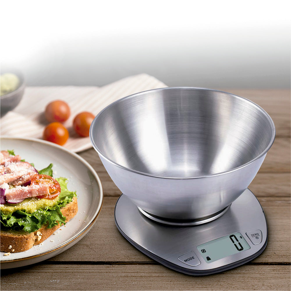 Electronic Kitchen Scale with Stainless Steel Bowl: Precision and Elegance in Every Measurement