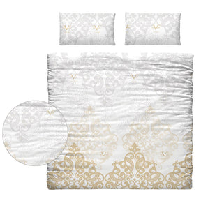 Versace 19V69 100% Cotton Duvet Cover Set with 2 Pillowcases for 150cm Bed, Gold