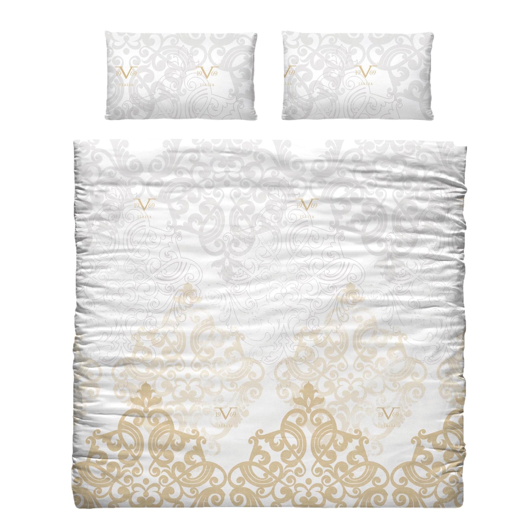 Versace 19V69 100% Cotton Duvet Cover Set with 2 Pillowcases for 150cm Bed, Gold