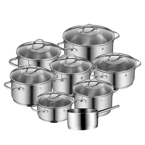 8-Piece Kitchen Set: Stainless Steel with Induction Base