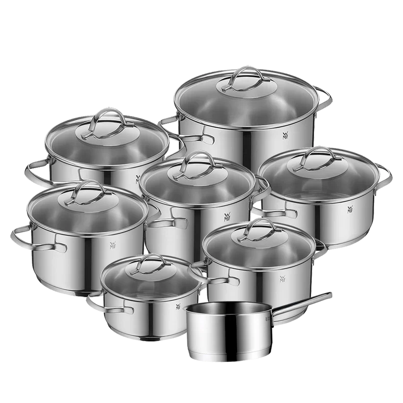 8-Piece Kitchen Set: Stainless Steel with Induction Base