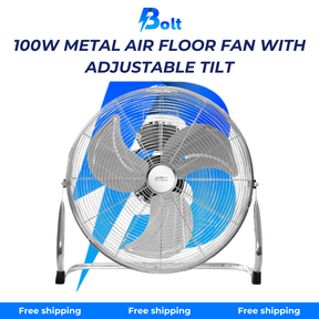 Homely Fresh 1000 Floor Fan – Metallic Air, Adjustable Tilt, 100W, Gridinlux